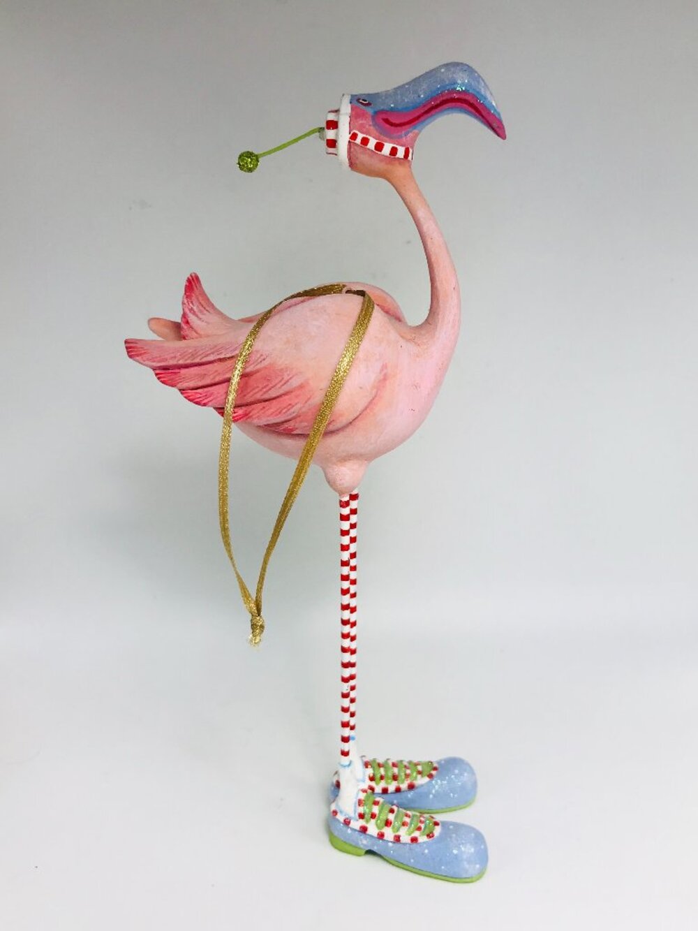 Large 7.5" Patience Brewster MacKenzie-Childs Jambo Sheldon Flamingo Ornament